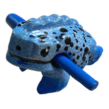 Load image into Gallery viewer, 1.5" Wooden Musical Frog - Blue Dart Design (Percussion Instrument)
