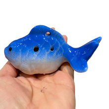 Load image into Gallery viewer, Ceramic Goldfish Ocarina Ocean blue
