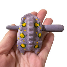Load image into Gallery viewer, 1.5" Wooden Musical Frog - Lavender Design (Percussion Instrument)
