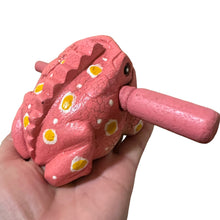 Load image into Gallery viewer, 3" Wooden Musical Frog - Peach Design (Percussion Instrument)