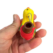 Load image into Gallery viewer, Clay Water Whistle Bird (Yellow with Dots)