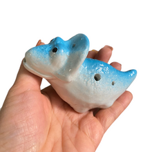 Load image into Gallery viewer, Ceramic Dinosaur Ocarina Blue