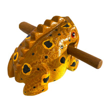 Load image into Gallery viewer, 3" Wooden Musical Frog - Cinamon Design (Percussion Instrument)