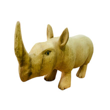 Load image into Gallery viewer, Wooden handcrafted Rhino Figurine Decoration