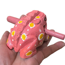 Load image into Gallery viewer, 3" Wooden Musical Frog - Peach Design (Percussion Instrument)