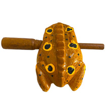 Load image into Gallery viewer, 3" Wooden Musical Frog - Cinamon Design (Percussion Instrument)