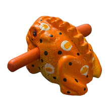 Load image into Gallery viewer, 2" Wooden Musical Frog - Pumpkin Design (Percussion Instrument)