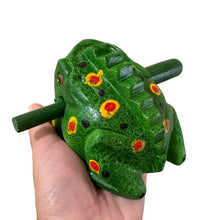 Load image into Gallery viewer, 4" Wooden Musical Frog - Green Spring Design (Percussion Instrument)