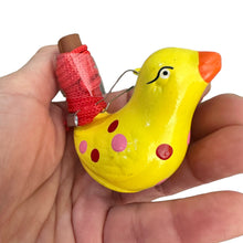 Load image into Gallery viewer, Clay Water Whistle Bird (Yellow with Dots)