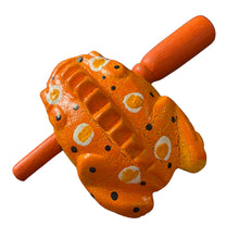 Load image into Gallery viewer, 2" Wooden Musical Frog - Pumpkin Design (Percussion Instrument)