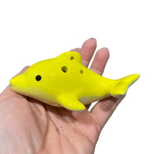 Load image into Gallery viewer, Happy Ceramic Dolphin Ocarina Yellow