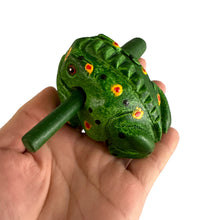 Load image into Gallery viewer, 2" Wooden Musical Frog - Green Spring Design (Percussion Instrument)