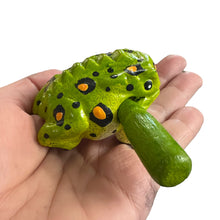 Load image into Gallery viewer, 1.5" Wooden Musical Frog - Fern Design (Percussion Instrument)
