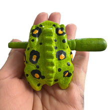 Load image into Gallery viewer, 1.5" Wooden Musical Frog - Fern Design (Percussion Instrument)