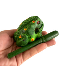 Load image into Gallery viewer, 2" Wooden Musical Frog - Green Spring Design (Percussion Instrument)