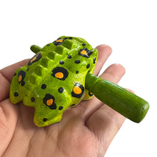 Load image into Gallery viewer, 1.5" Wooden Musical Frog - Fern Design (Percussion Instrument)