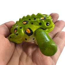 Load image into Gallery viewer, 1.5" Wooden Musical Frog - Fern Design (Percussion Instrument)