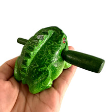 Load image into Gallery viewer, 2" Wooden Musical Frog - Green Tree Design (Percussion Instrument)