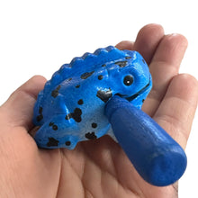 Load image into Gallery viewer, 1.5" Wooden Musical Frog - Sky Design (Percussion Instrument)
