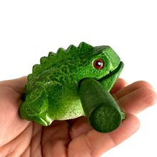 Load image into Gallery viewer, 2" Wooden Musical Frog - Green Tree Design (Percussion Instrument)