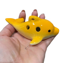 Load image into Gallery viewer, Happy Ceramic Dolphin Ocarina Orange