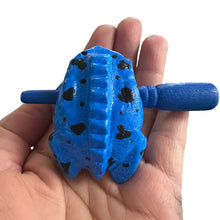 Load image into Gallery viewer, 1.5" Wooden Musical Frog - Sky Design (Percussion Instrument)