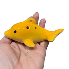 Load image into Gallery viewer, Happy Ceramic Dolphin Ocarina Orange