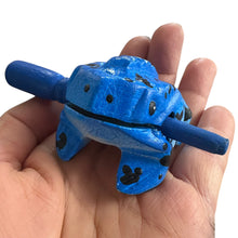 Load image into Gallery viewer, 1.5" Wooden Musical Frog - Sky Design (Percussion Instrument)