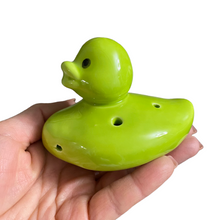 Load image into Gallery viewer, Ceramic Duck Ocarina Green