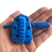 Load image into Gallery viewer, 1.5" Wooden Musical Frog - Sky Design (Percussion Instrument)