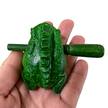 Load image into Gallery viewer, 1.5" Wooden Musical Frog - Green Tree Design (Percussion Instrument)