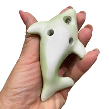 Load image into Gallery viewer, Happy Ceramic Dolphin Ocarina Green