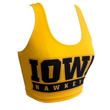 Load image into Gallery viewer, Iowa Hawkeyes Yellow Crop Tank Top