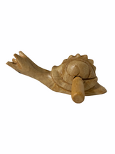 Load image into Gallery viewer, Dark Stained Wooden Musical Snail Percussion Instrument