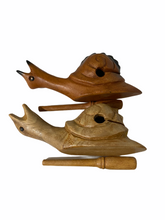 Load image into Gallery viewer, Dark Stained Wooden Musical Snail Percussion Instrument