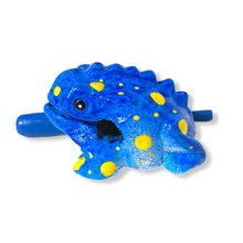 Load image into Gallery viewer, 1.5" Wooden Musical Frog - Sea Design (Percussion Instrument)
