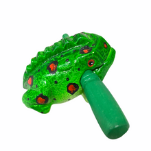 Load image into Gallery viewer, 3" Wooden Musical Frog - Fire Design (Percussion Instrument)