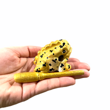 Load image into Gallery viewer, 1.5" Extra Small Painted Golden Wooden Musical Frog Percussion Instrument
