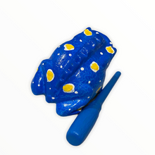 Load image into Gallery viewer, 3" Wooden Musical Frog - Winter Design (Percussion Instrument)