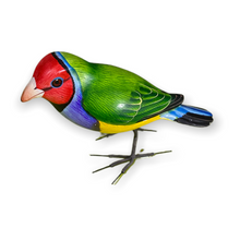 Load image into Gallery viewer, Wooden Hand-painted Red Finch Bird Figurine Decoration