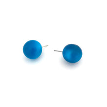 Load image into Gallery viewer, Dark Aqua Moonglow Jumbo Ball Stud Earrings