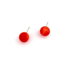 Load image into Gallery viewer, Flame Orange Moonglow Ball Stud Earrings