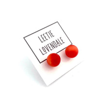 Load image into Gallery viewer, Flame Orange Moonglow Ball Stud Earrings