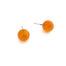 Load image into Gallery viewer, Dark Honey Amber Ball Stud Earrings