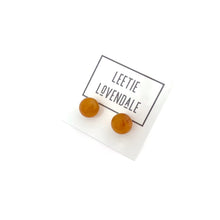 Load image into Gallery viewer, Dark Honey Amber Ball Stud Earrings