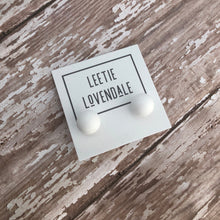 Load image into Gallery viewer, White Ball Stud Earrings