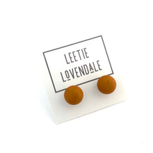Load image into Gallery viewer, Dark Mustard Yellow Matte Ball Stud Earrings