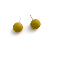 Load image into Gallery viewer, Golden Chartreuse Matte Ball Stud Earrings