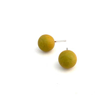 Load image into Gallery viewer, Golden Chartreuse Matte Ball Stud Earrings
