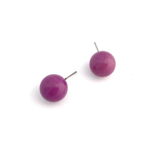 Load image into Gallery viewer, Bright Purple Ball Stud Earrings